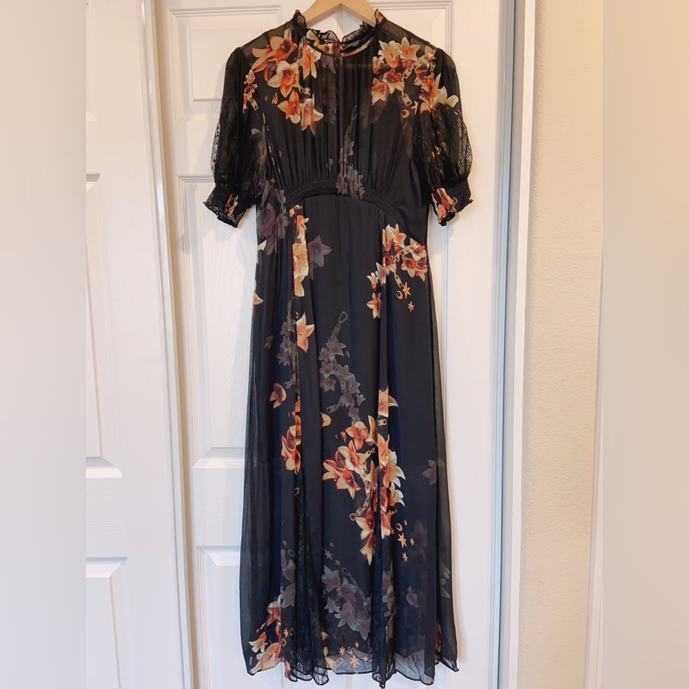 NWT AllSaints Laverna Stargazer Floral Print Dress - Picture 6 of 9